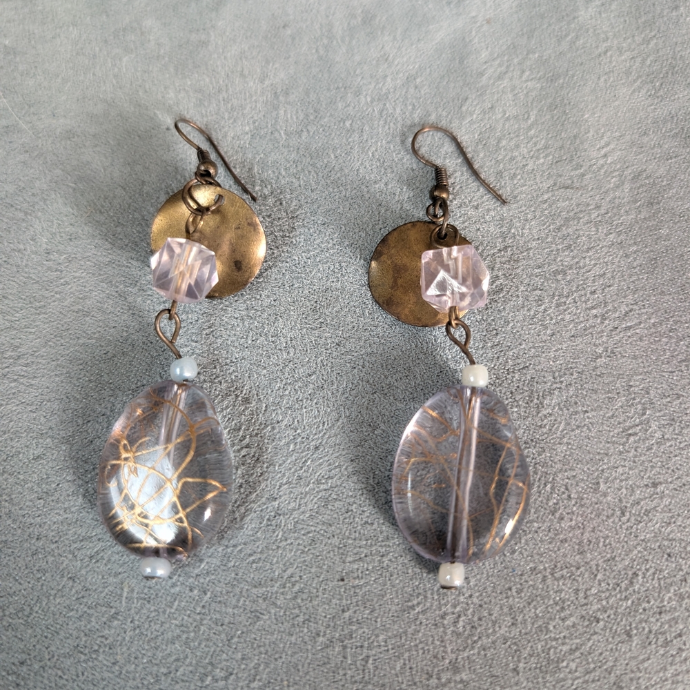 Elegant Gold and Clear Dangle Earrings